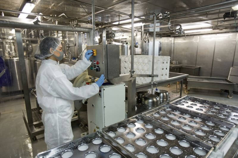 Industrial worker in food facility