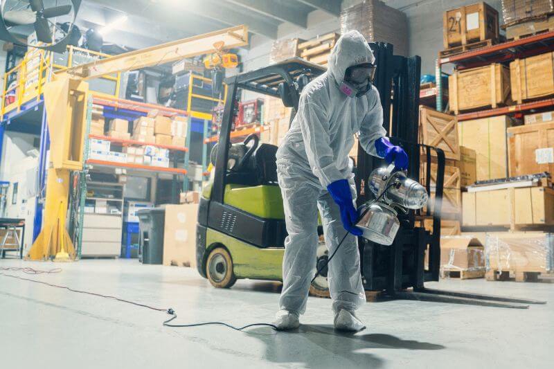 Industrial worker in warehouse
