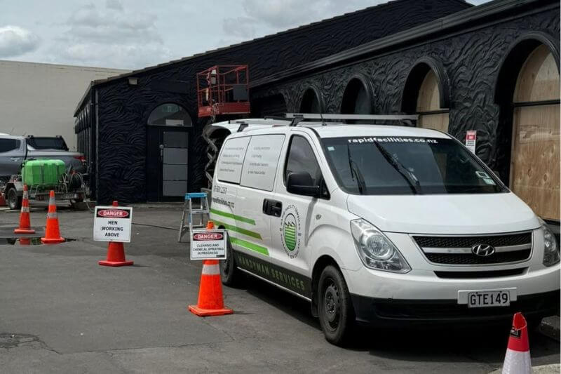 Rapid Facilities company van onsite job