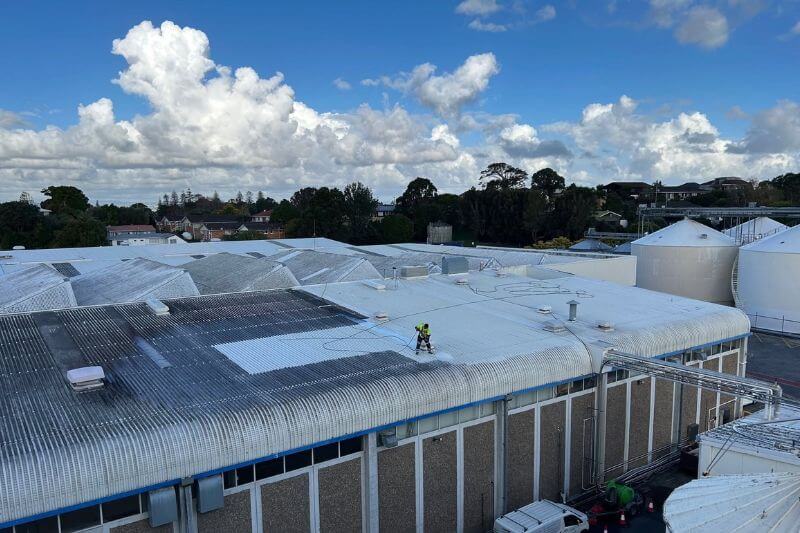 Rapid Facilities industrial cleaner on top of industrial site
